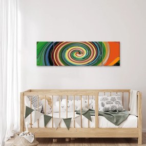 Abstrakcyjny obraz - kolorowa spirala (170x50 cm)
