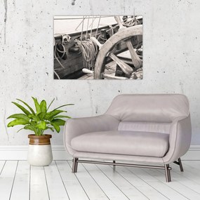 Obraz na szkle - Ster do żaglówki (70x50 cm)