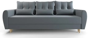 Popielata sofa rozkładana Pini