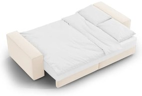 Beżowa aksamitna rozkładana/ze schowkiem sofa 247 cm Jodie – Micadoni
