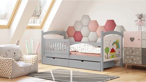 Łóżko dziecięce Amely 80x180 z tablicą suchościeralną - szary