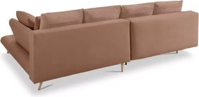 Narożnik MONTE Prawostronny z funkcją spania, pojemnikiem i poduszkami, Sorriso 05 Brązowy WERSAL