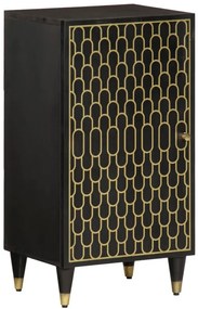 Czarna drewniana szafka stojąca na nóżkach W6-B90
