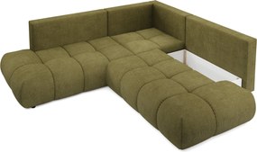 Masseno Narożnik DUCA z funkcją spania i pojemnikiem na pościel Narozniki L, Rozkładana sofa - Zielony, FLOW 12