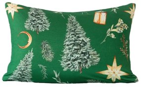 Poszewka na poduszkę z mikrofibry GREEN CHRISTMAS 70x90 cm, zielona
