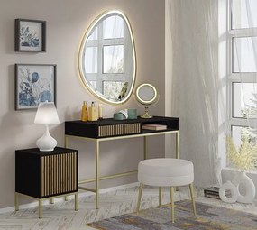 Czarny kontenerek z lamelowym frontem dąb artisan K5-W46