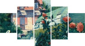 Obraz - Gustave Caillebotte, Dahlias, Garden at Petit Gennevilliers, reprodukcje (125x70 cm)