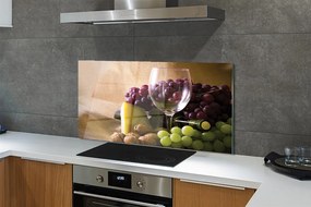 Szklany Panel Pusty Kieliszek i Winogrona