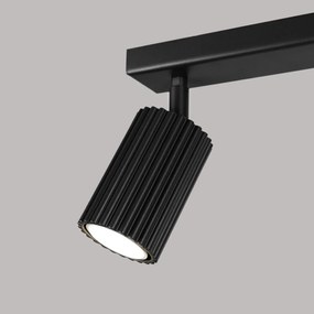 Listwa oświetleniowa 2-punktowa KARBON 2L czarna ryflowana SOLLUX  LIGHTING