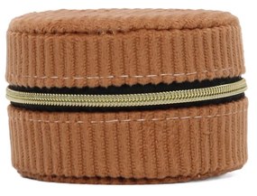Mała szkatułka na biżuterię, sztruks, Ø 8 cm