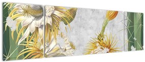 Obraz - Kwitnące kaktusy, vintage (170x50 cm)