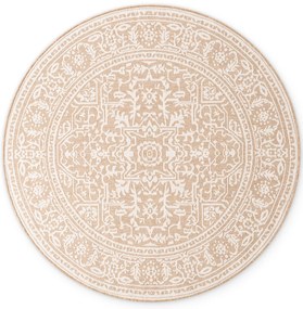 Dywan zewnętrzny dwustronny Duet beżowo-kremowy 160 cm x 160 cm koło