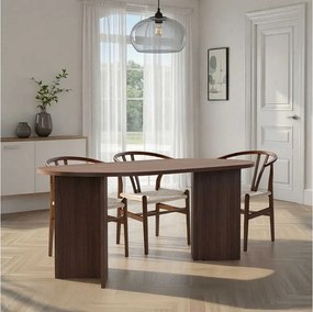 Stół jadalny z orzecha włoskiego – 180 cm x 75 cm x 89,5 cm – orzech – płyta MDF z powłoką melaminową