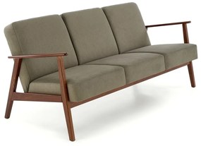 Sofa MILANO 3S oliwkowa/orzech trzyosobowa HALMAR