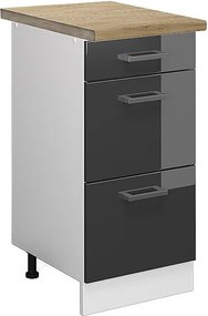 Szafka dolna do kuchni antracyt wysoki połysk 40x60x81.6 r-line