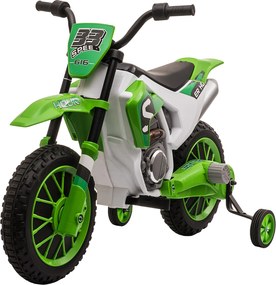 HOMCOM motor elektryczny dla dzieci Zielono-biały z kołami treningowymi od 3 lat 1065x515x68cm | Aosom PL