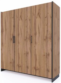 Szafa trzydrzwiowa do przechowywania dąb wotan + czarny C0-Z39