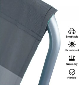 Składany leżak plażowy SAND, szare paski