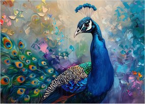 Obraz na szkle - Malowanie pawia (70x50 cm)