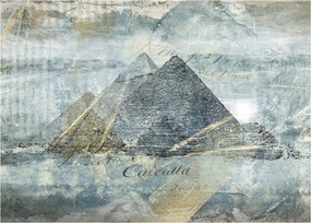 Obraz na szkle - Piramidy w niebieskim filtrze (70x50 cm)