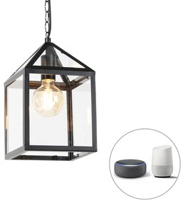 Zewnetrzna Inteligentna zewnętrzna lampa wisząca czarna IP23 z Wifi G95 - Amsterdam Rustykalny / Vintage Oswietlenie zewnetrzne