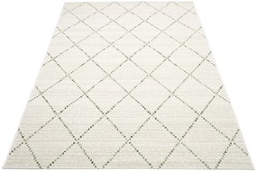 Kremowo-zielony dywan sznurkowy skandynawski T0-W76