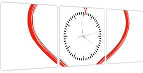 Obraz serca (z zegarem) (90x30 cm)