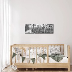 Obraz - Pola w zimie (z zegarem) (90x30 cm)