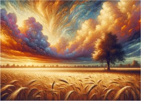 Obraz – Drzewo na polu (70x50 cm)
