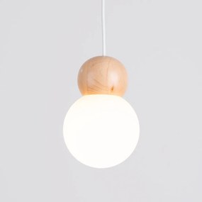 Lampa wisząca PEKKA 3P biała/naturalne drewno SOLLUX  LIGHTING