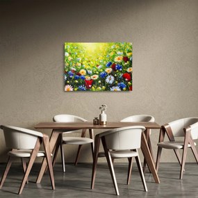 Obraz na szkle dzikich kwiatów (70x50 cm)