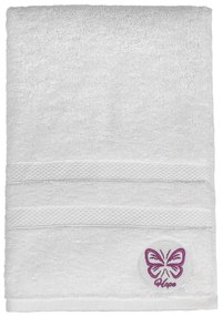 Biały bawełniany ręcznik kąpielowy frotte 70x140 cm Hope – Foutastic