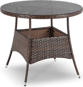 Zestaw Mebli Ogrodowych AZUL Stół i 4x Krzesło Brązowy/Beżowy Technorattan Nowoczesny