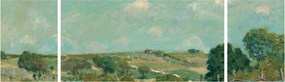 Obraz - Alfred Sisley,  Meadow, reprodukcje (170x50 cm)