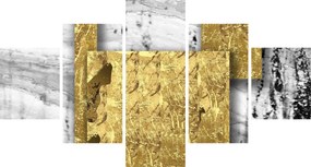 Obraz - Złote kwadraty N⁰1 (125x70 cm)