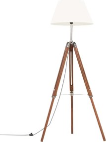 Brązowo-biała lampa stojąca z regulacją wysokości - EX199 N7-R98
