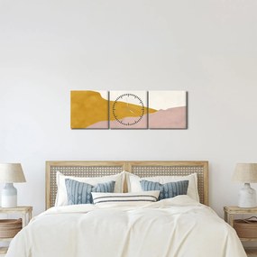 Obraz - Góry akwarelowe N⁰3 (z zegarem) (90x30 cm)