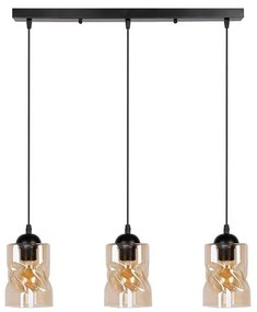 Czarna lampa wisząca ze szklanym kloszem 10x62 cm Felis – Candellux Lighting