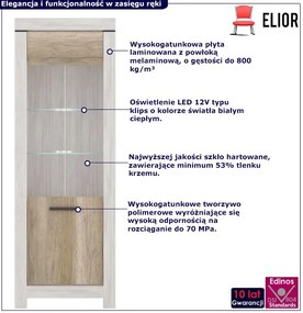 Witryna wysoka z LED sosna canyon + dąb karabela B4-Z67