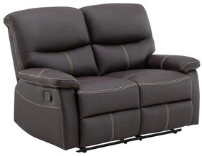 Kanapa 2-osobowa z funkcją relax z ekoskóry , kolor brązowy CANBY