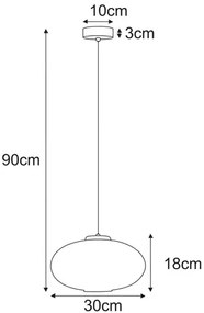 Lampa wiszaca z ryflowanym kloszem grafitowa P8-C13