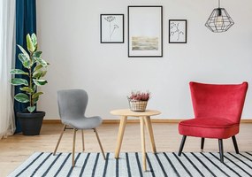 Tapicerowane krzesło do jadalni na dębowych nogach Batilda light grey