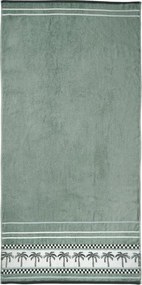 Zielony bawełniany ręcznik plażowy 90x180 cm Palm Trees – Catherine Lansfield