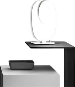 Diva - Nowoczesna lampa stołowa LED z funkcją ściemniania - Satynowe białe aluminium, dyfuzor z silikonu, ciepłe światło 3000K, 17W