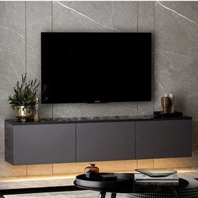 Antracytowa szafka pod TV 160x35 cm Neon – Kalune Design