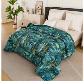Narzuta na łóżko ze wzorem NEON FOREST, kolorowy Rozmiar: 220 x 240 cm