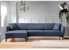 Niebieska sofa narożna Belissimo, lewy narożnik – Balcab Home