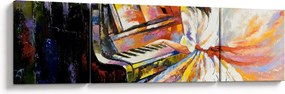 Obraz - Kobieta grająca na pianinie (170x50 cm)