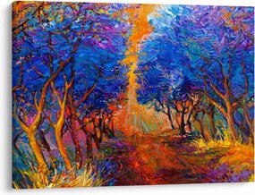 Obraz - Jesienne korony drzew, nowoczesny impresjonizm (70x50 cm)