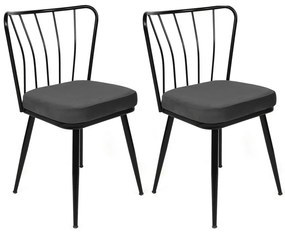 Zestaw krzeseł do jadalni Yildiz Black, 2 szt., 2 szt.